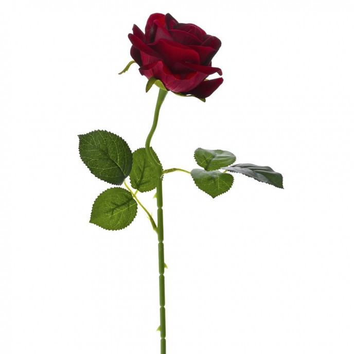  ARTIFICIAL RED ROSE WITH BUD STEM 50CM 
