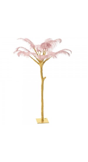  GOLDEN TREE WITH PINK FEATHERS 120CM