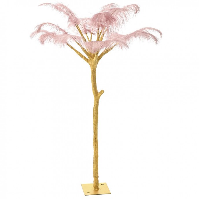  GOLDEN TREE WITH PINK FEATHERS 120CM 