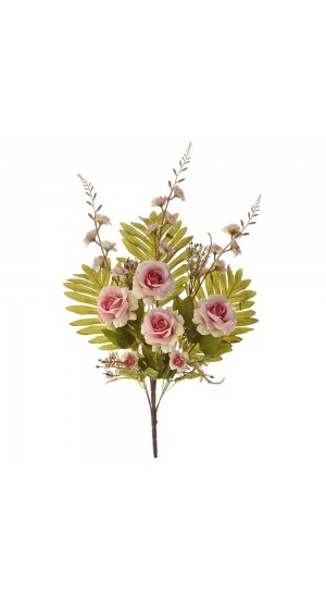  ARTIFICIAL BUNCH OF PINK ROSES 66CM