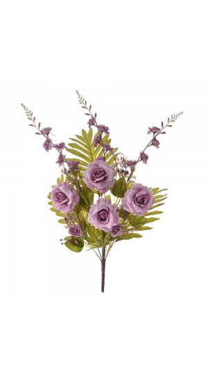  ARTIFICIAL BUNCH OF LILAC ROSES 66CM
