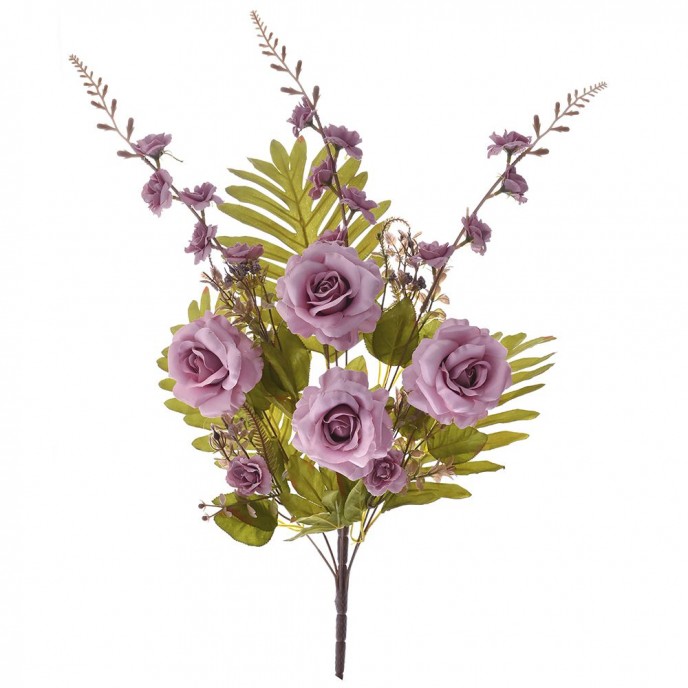  ARTIFICIAL BUNCH OF LILAC ROSES 66CM 