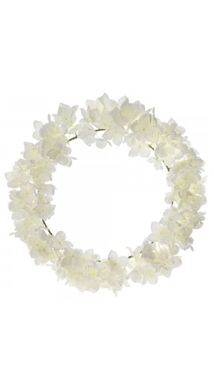  WHITE HYDRANGEA FLOWERS WREATH D 45 CM