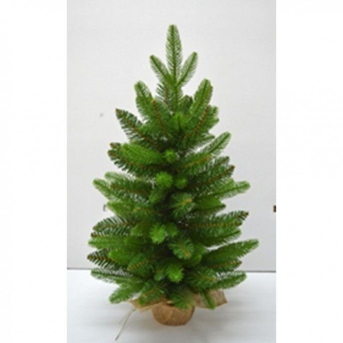  SMALL PLASTIC CHRISTMAS TREE IN JUTE BAG 60CM WITH 105TIPS 