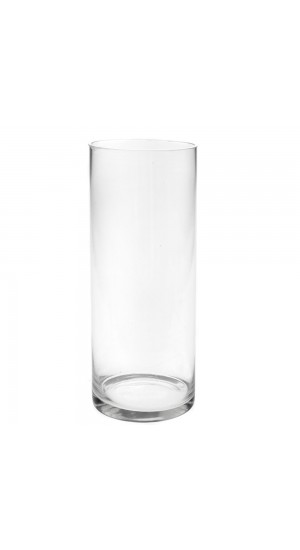  CLEAR GLASS CYLINDER VASE 14X39CM