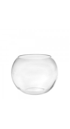 CLEAR GLASS SPHERE VASE 21X18CM