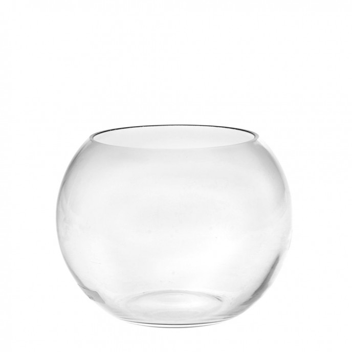  CLEAR GLASS SPHERE VASE 13X18CM 