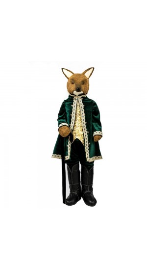  BROWN FOX WITH EMERALD GREEN SUIT 30X36X112CM