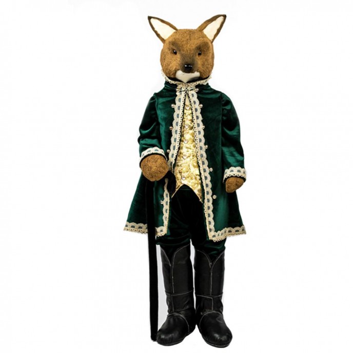  BROWN FOX WITH EMERALD GREEN SUIT 30X36X112CM 