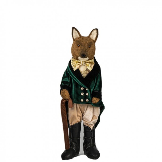  BROWN FOX WITH EMERALD GREEN SUIT 23X22X70CM 