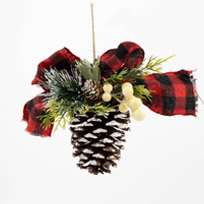  HANGING DECORATED PINECONE ORNAMENT 13X13X15CM 