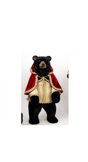  BLACK CIRCUS BEAR WITH RED SUIT 42X40X87CM