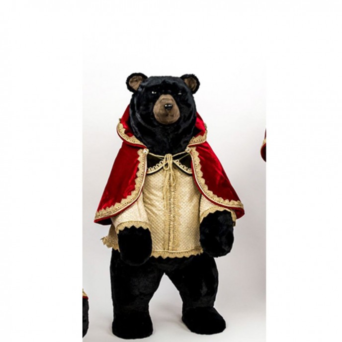  BLACK CIRCUS BEAR WITH RED SUIT 42X40X87CM 