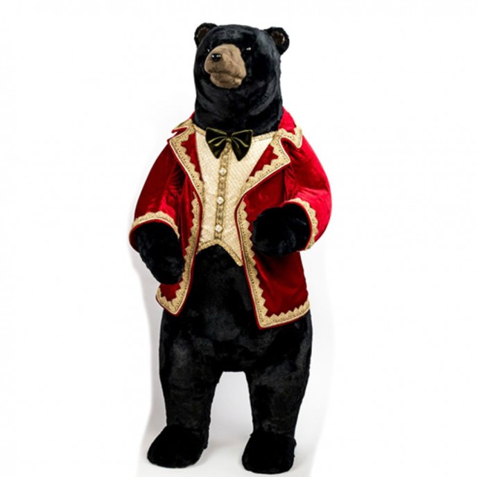  BLACK CIRCUS BEAR WITH RED SUIT 50X48X117CM 