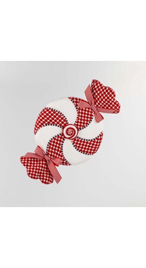  RED AND WHITE HANGING CANDY ORNAMENT 43X9X25CM