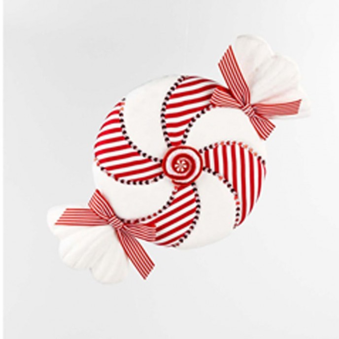  RED AND WHITE HANGING CANDY ORNAMENT 35X9X17CM 