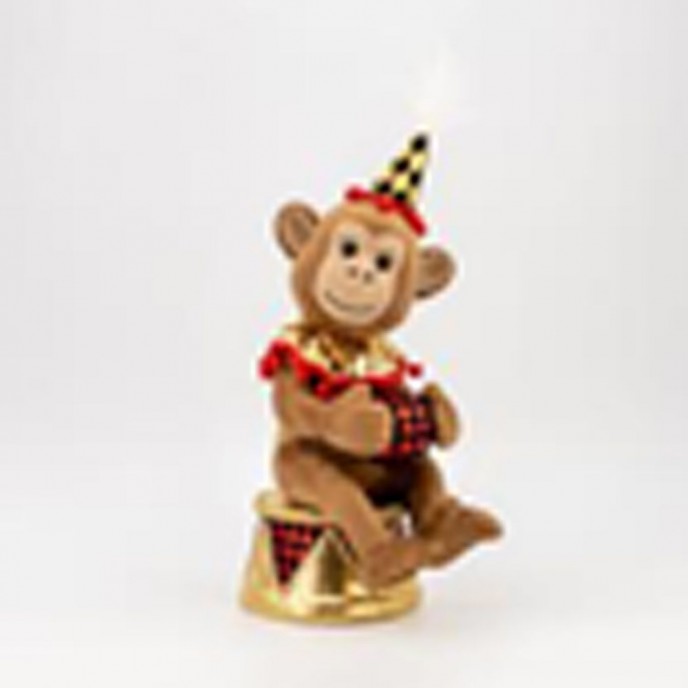  BROWN CIRCUS MONKEY WITH A DRUM 21X16X40CM 