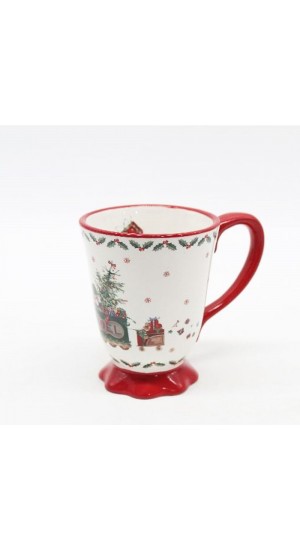  CHRISTMAS RED CERAMIC CUP 12X10CM