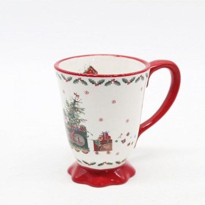  CHRISTMAS RED CERAMIC CUP 12X10CM 