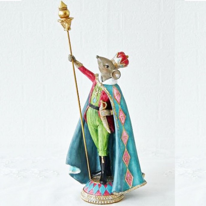  CHRISTMAS RESIN MOUSE KING WITH SCEPTRE 14Χ12Χ34CM 