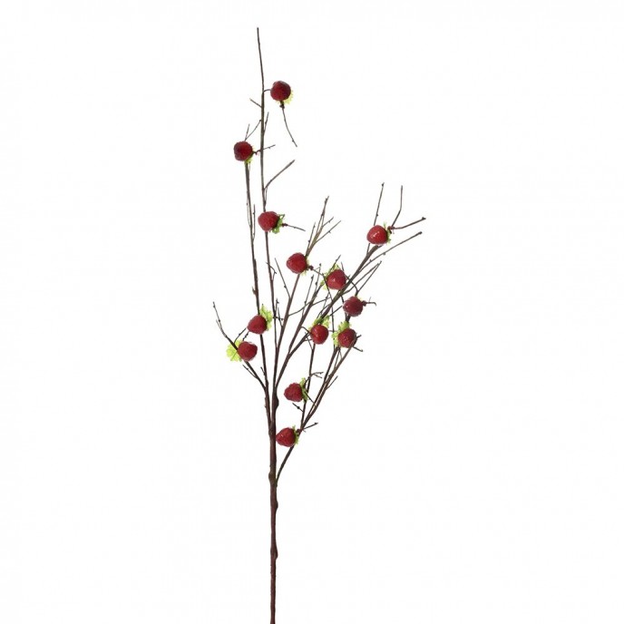  ARTIFICIAL STEM WITH 13 SMALL STRAWBERRIES 90CM 