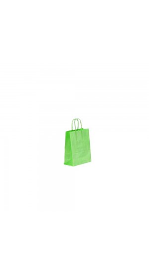  LIME GREEN PAPER BAG 15x21x8CM