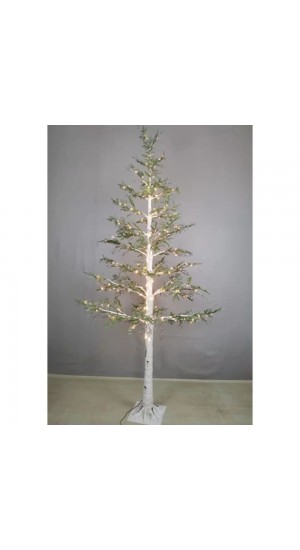  ILLUMINATED TREE 160CM WITH GREEN BRANCHES AND 300 WHITE LED LIGHTS