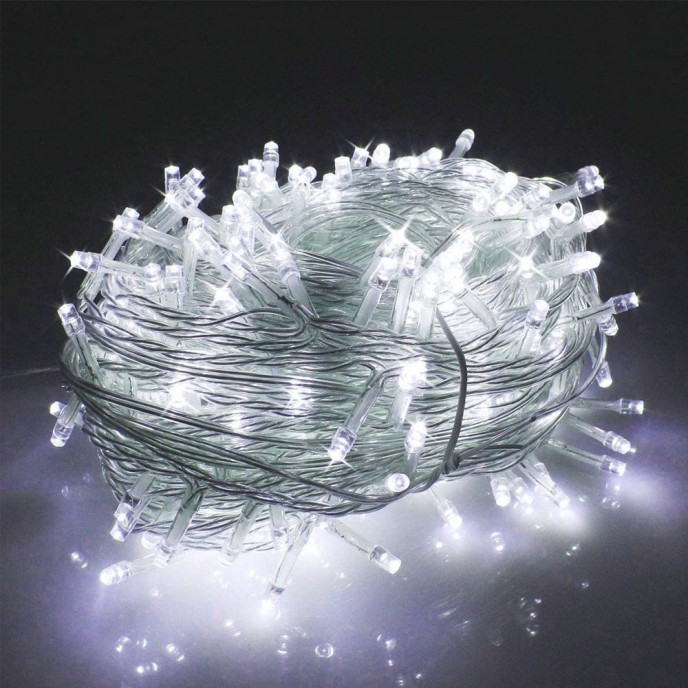  400LED STRING LIGHTS CLEAR ICE WHITE 20M 8FUNCTIONS OUTDOOR 