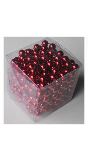  SHINY RED PEARL GARLAND 8MM X 4 METRES