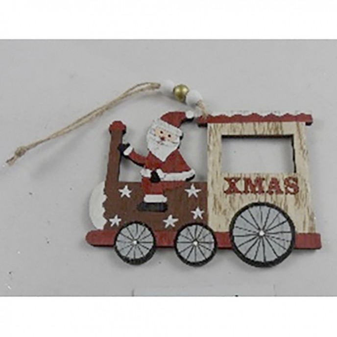   WOODEN HANGING RED TRAIN 12.2X9.2X0.5CM 
