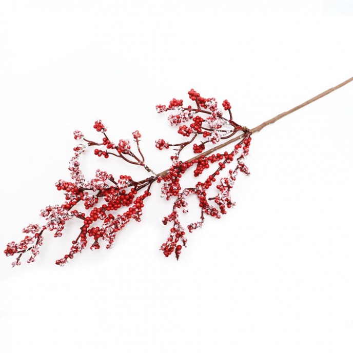 FROSTED RED BERRY SPRAY 53CM 