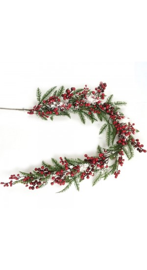  FROSTED RED BERRYGARLAND 150CM