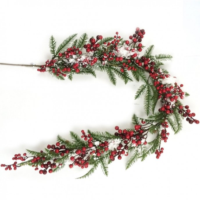  FROSTED RED BERRYGARLAND 150CM 