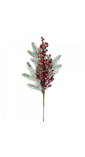  FROSTED RED BERRIES STEM 66CM