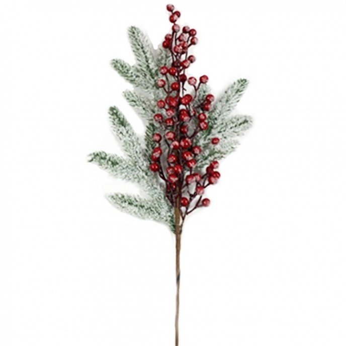  FROSTED RED BERRIES STEM 66CM 