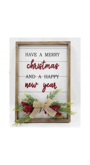  CHRISTMAS WOOD SIGN HAVE A MERRY… 27X2,5X36CM