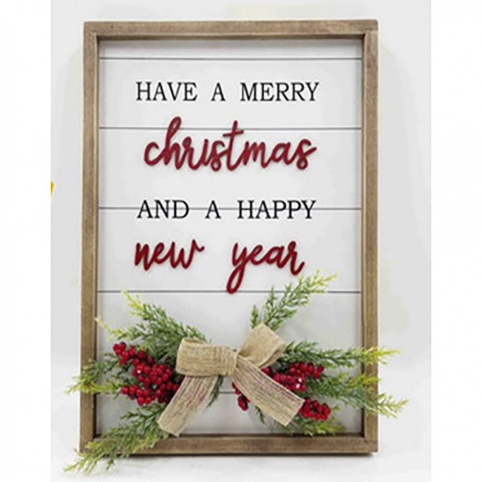  CHRISTMAS WOOD SIGN HAVE A MERRY… 27X2,5X36CM 