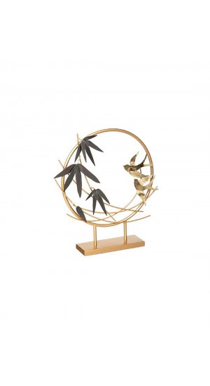 Decorative metal birds on a base of 36.8cm.