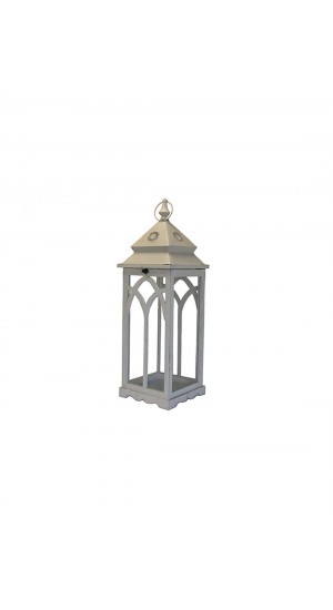Wooden lantern white 23Χ23Χ69