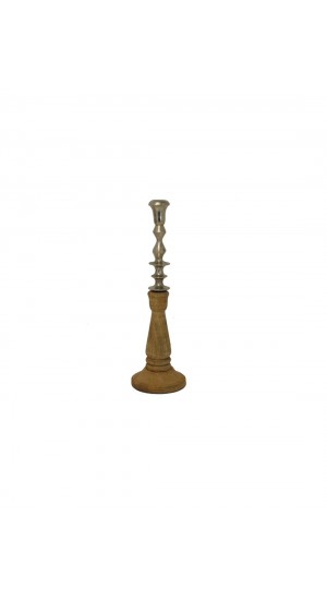 Candlestick made of metal and wood 41cm.
