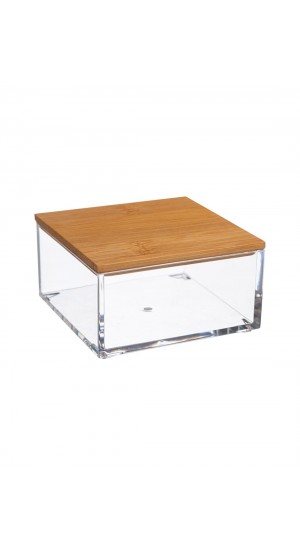 Plexiglass box with bamboo lid 9,6X5,1X9,6
