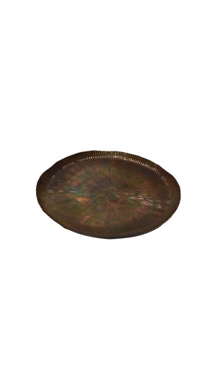 Burned brown metal plate Φ40,5cm.